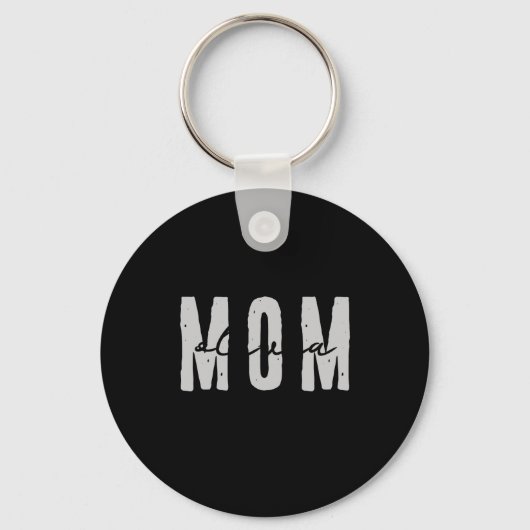 Mom Since 20xx Modern Simple Preppy  Sleutelhanger (Voorkant)