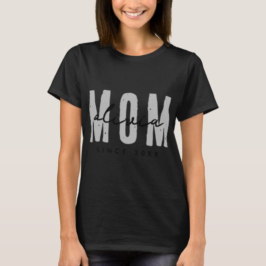 Mom Since 20xx Modern Simple Preppy T Shirt (Voorkant)