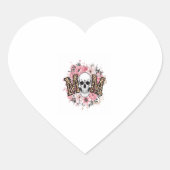 Mom Skull Mama Leopard Skull Hart Sticker (Voorkant)