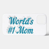 Mom sky blue text  iPhone case (Achterkant (horizontaal))
