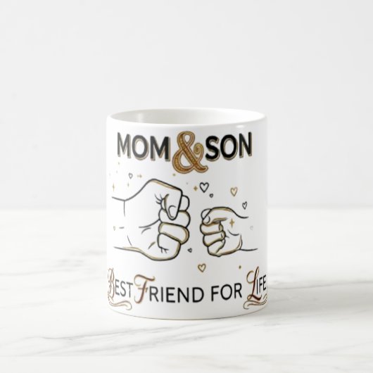 Mom & Son Best Friend for Life Fist Bump Mug Koffiemok (Center)