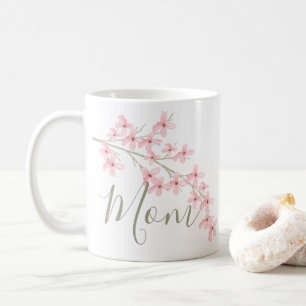Mom Spring Bloemen Bloemen Roze Koffiemok