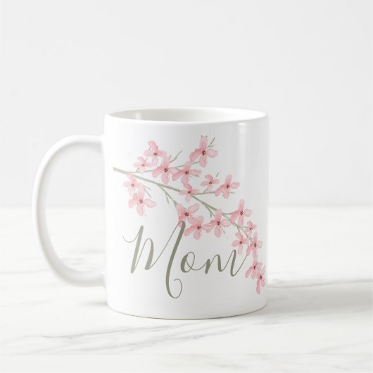 Mom Spring Bloemen Bloemen Roze Koffiemok (Links)