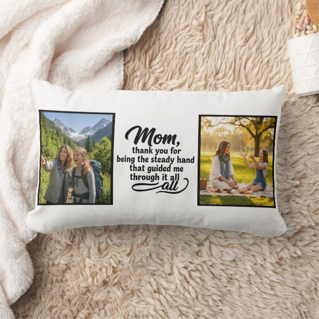 Mom Steady Hand Guided Me Brush Script 2 Photo Kussen (Deken)