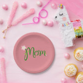 Mom Strawberry Pink Papieren Bordje (Feest)