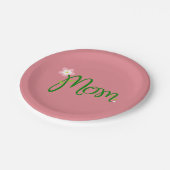 Mom Strawberry Pink Papieren Bordje (Gekanteld)