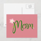 Mom Strawberry Roze Briefkaart (Voorkant / Achterkant)