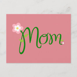 Mom Strawberry Roze Briefkaart