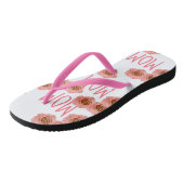 "MOM" Teenslippers Roze Floral (Schuin)