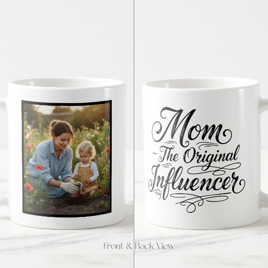 Mom The Original Influencer Trendy Custom 1 Photo Koffiemok