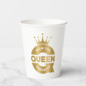 Mom The Queen Gold Creatieve Typografie Papieren Bekers (Achterkant)