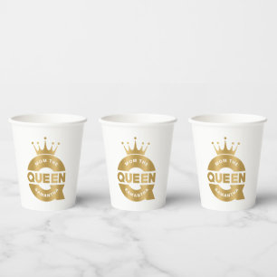 Mom The Queen Gold Creatieve Typografie Papieren Bekers