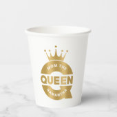 Mom The Queen Gold Creatieve Typografie Papieren Bekers (Voorkant)
