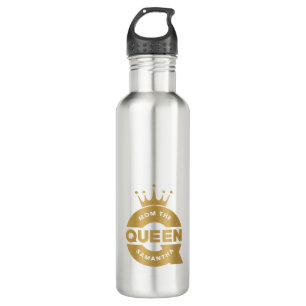 Mom The Queen Gold Creatieve Typografie Waterfles
