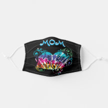 Mom Tie Dye Heart op zwart voor haar
