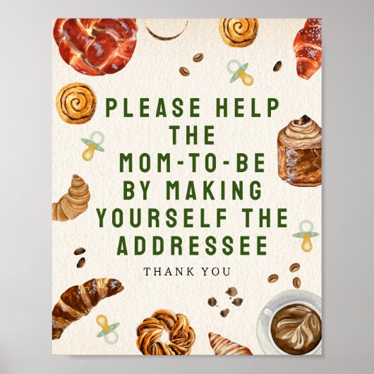 Mom to be addressee Pastries Baby shower Poster (Voorkant)