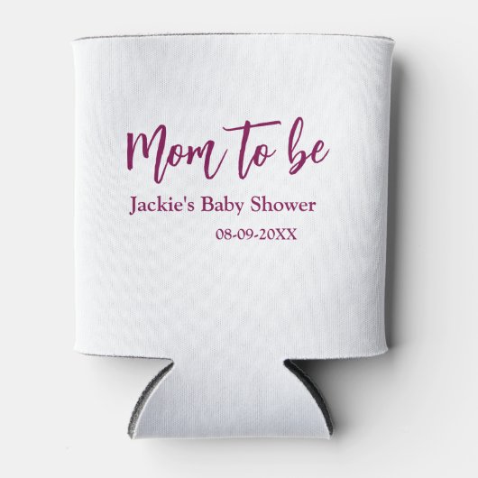 Mom to be baby shower name date pink simple minima blikjeskoeler (Voorkant)