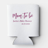 Mom to be baby shower name date pink simple minima blikjeskoeler (Achterkant)