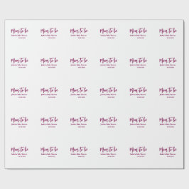 Mom to be baby shower name date pink simple minima cadeaupapier