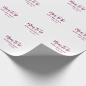 Mom to be baby shower name date pink simple minima cadeaupapier (Hoek)