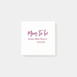 Mom to be baby shower name date pink simple minima post-it® notes
