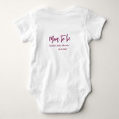Mom to be baby shower name date pink simple minima romper (Achterkant)