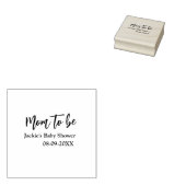 Mom to be baby shower name date pink simple minima rubberstempel (Gestempeld)