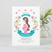Mom-to-be Baby shower-uitnodiging Kaart (Staand voorkant)
