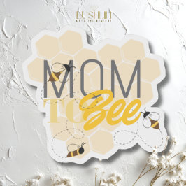Mom TO Be Bee Themed Yellow Honey Comb Babyshower Sticker