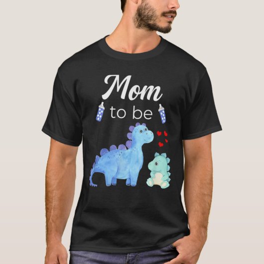 Mom To Be Dinosaur Baby Shower For Boy T-shirt (Voorkant)