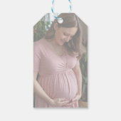 Mom-to-be Gradient Foto Baby shower Dank u Cadeaulabel (Achterkant)