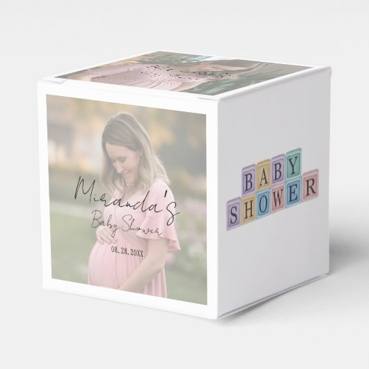 Mom-to-be Gradient Sheet Photo Baby shower Bedankdoosjes (Voorkant Zijde)