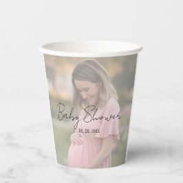 Mom-to-be Gradient Sheet Photo Baby shower Papieren Bekers