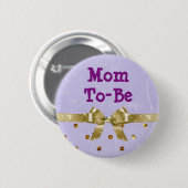 Mom-to-be lavendel en gouden Baby showers Button (Voorkant /achterkant)