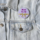 Mom-to-be lavendel en gouden Baby showers Button (In situ)