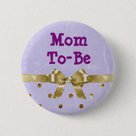 Mom-to-be lavendel en gouden Baby showers Button