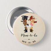 Mom to Be Little Recruit Baby Shower Button (Voorkant /achterkant)