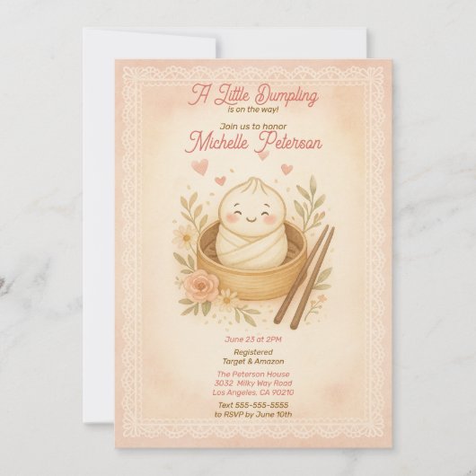 Mom-to-Be Schattige Little Dumpling Pastel Baby sh Kaart (Voorkant)