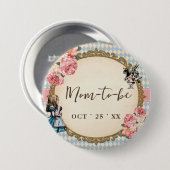 Mom to Be Vintage Alice Baby Shower Button (Voorkant /achterkant)