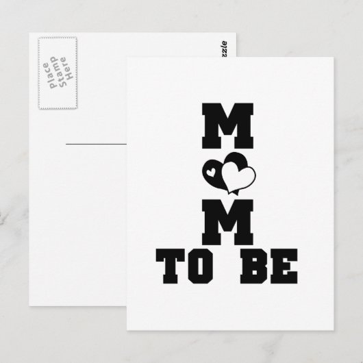 MOM to Be - Zwarte Tekst Briefkaart (Voorkant / Achterkant)