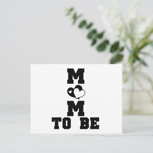MOM to Be - Zwarte Tekst Briefkaart (Staand voorkant)