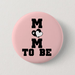 MOM to Be - Zwarte Tekst Ronde Button 5,7 Cm