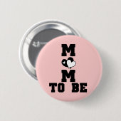 MOM to Be - Zwarte Tekst Ronde Button 5,7 Cm (Voorkant /achterkant)