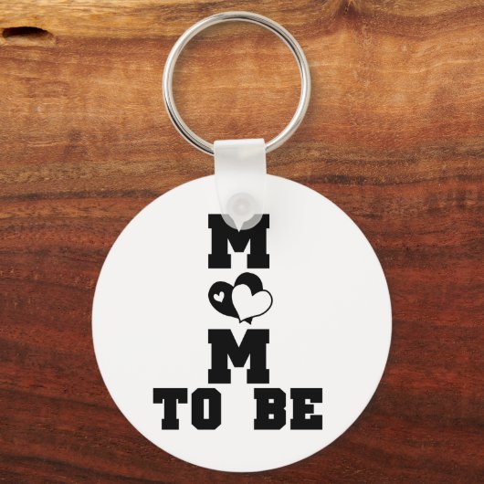 MOM to Be - Zwarte Tekst Sleutelhanger (Voorkant)