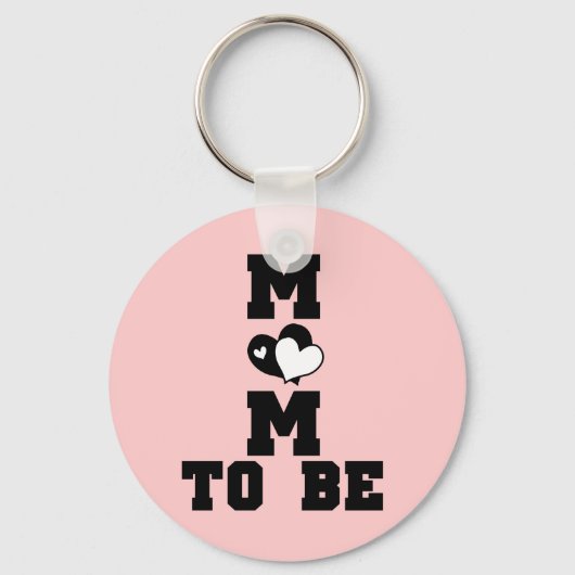 MOM to Be - Zwarte Tekst Sleutelhanger (Voorkant)