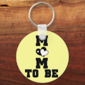 MOM to Be - Zwarte Tekst Sleutelhanger (Voorkant)