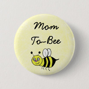 Mom-to-Bee Baby shower Mama Pin Ronde Button 5,7 Cm