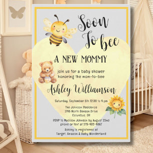 Mom-to-Bee Honey Beer Baby Meisje Douche Invitatio Kaart