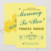 MOM TO BEE LIEF BABYSHOWER UITNODIGING (Voorkant / Achterkant)