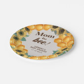 Mom to Bee Yellow Sunflower Baby Shower Papieren Bordje (Gekanteld)